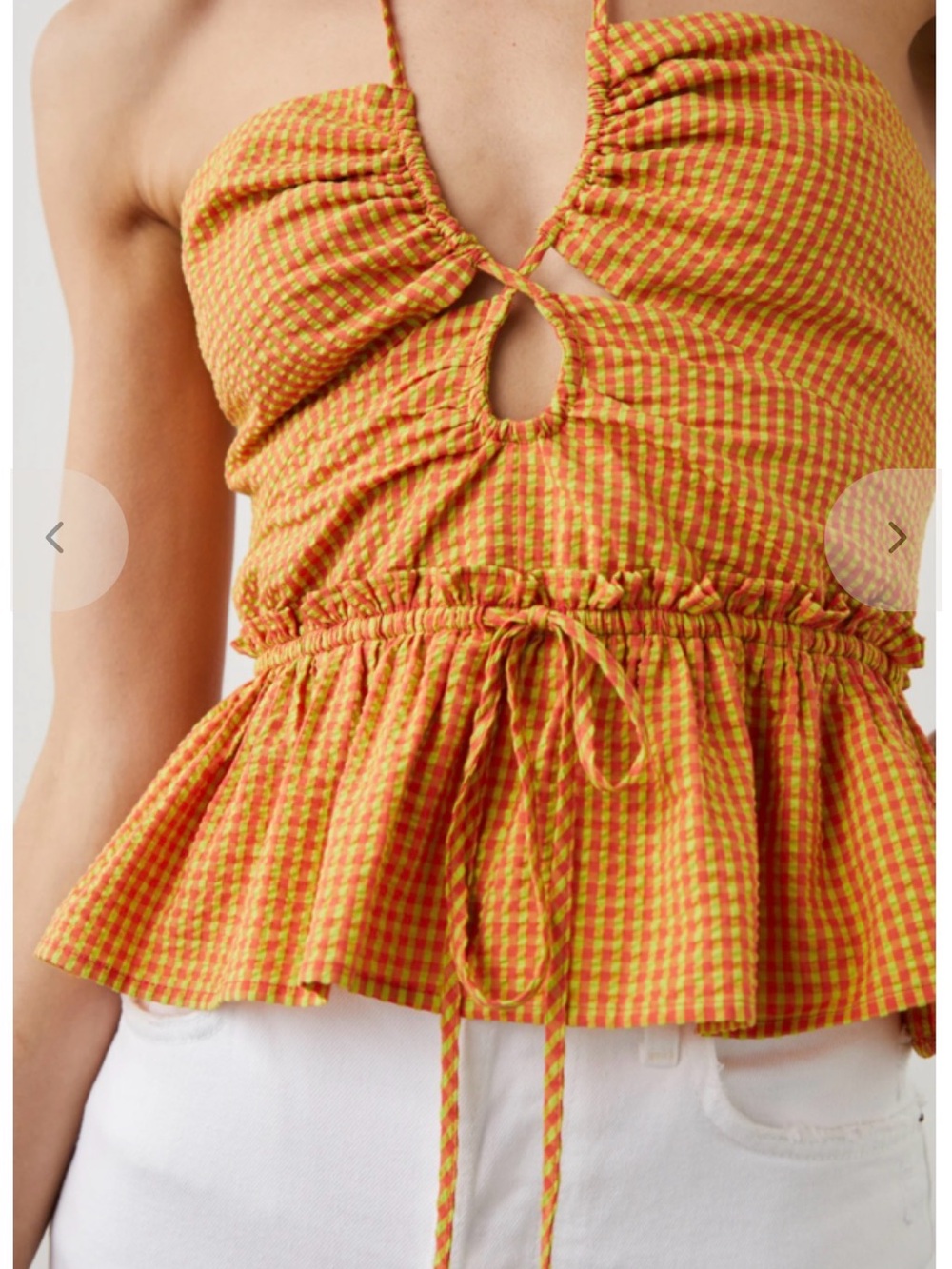 NWT Rails Dulce Top in Cherry Lime Gingham, M
